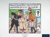 a cartoon picture of a man and a woman talking to each other