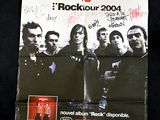 the poster for the band ' s concert is displayed on a black background