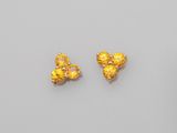 une paire de boucles d'oreilles en saphir jaune