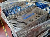 a stack of boxes that have been wrapped in plastic
