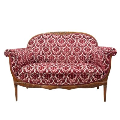 an image of a red and white couch on a white background