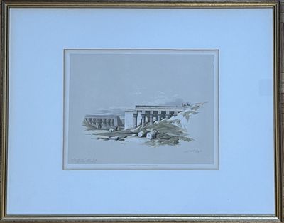 painting of a train crossing a bridge over a body of water