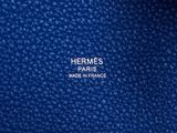 hermes paris blue leather tote bag with gold hardware
