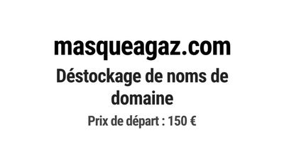 Nom de domaine masqueagaz.com. Catégorie: Santé et médical.