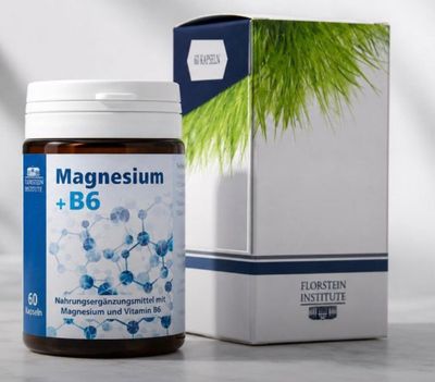 une photo d'un flacon de magnésium B6 à côté d'une boîte de magnésium B6