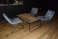 LOT : table basse à piètement métallique (45 x 129 x 70 cm) … (photo 2)