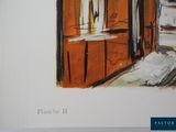 a picture of a painting of a bedroom with a bed