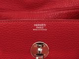 hermes red leather tote bag with gold hardware
