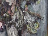 a painting of flowers in a vase on a table