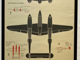 une photo d'un dessin représentant un avion de chasse P-38E