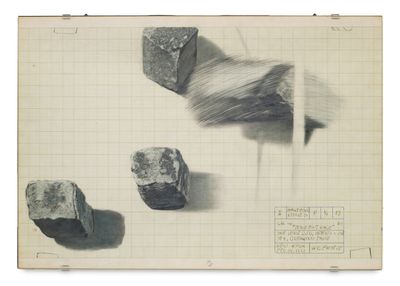 an image of a drawing of rocks and a pencil on a piece of paper
