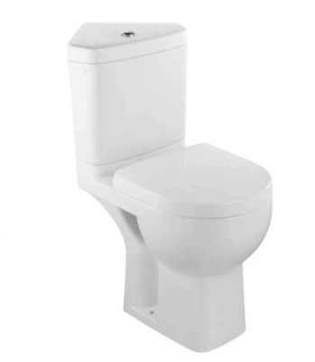 Les toilettes sont blanches et leur réservoir est blanc.