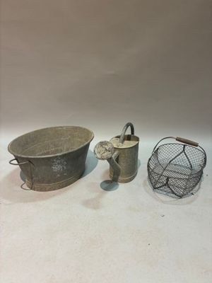 several different types of metal items are displayed on a white surface