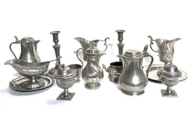 a lot of silver items that are on a table