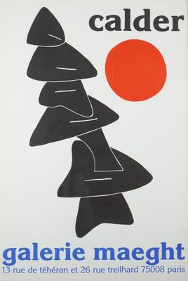 une affiche en noir et blanc avec un soleil rouge en arrière-plan