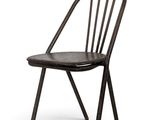an image of a black chair with a wooden seat on a white background
