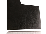 a black and white photo of a piece of paper on a white surface