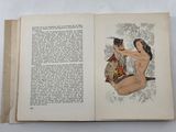 an open book with a picture of a naked woman and a man