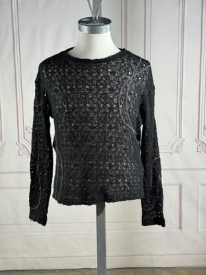 ANDERSSON BELL - Pull en mailles ajourées noires rehaussées …