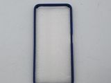 a blue frame on a white surface with a white background