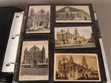 quatre vieilles photos d'une église dans un classeur