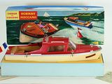 a box with a model of a boat in it