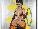 an image of a painting of a woman with a hoop