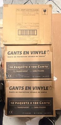 Expédition obligatoire - Lot de 30 Boîtes de 100 gants vynil…
