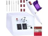 an image of a white electric nail driller with tools
