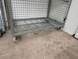a metal cart that is sitting in a room
