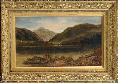 Huile sur toile "Vue des Highlands".