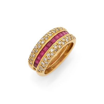 une bague en rubis et diamants, par van cleef