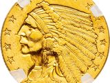 a close up of a gold coin with an indian head on it