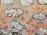 a picture of a flock of sheep in a field of flowers