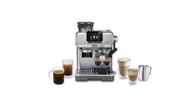 a close up of a coffee machine on a white background