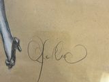 a drawing of a woman ' s legs with a shoe on it