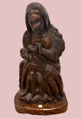 Pietà en bois époque fin XVII Ht 70 cm