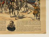 an old newspaper with a picture of a man riding on a horse