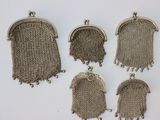 quatre bourses anciennes en maille d'argent