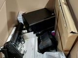 a cardboard box filled with a lot of items