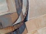 a painting of a chair on a tile floor