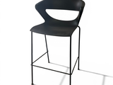 a black chair that is sitting on a white background