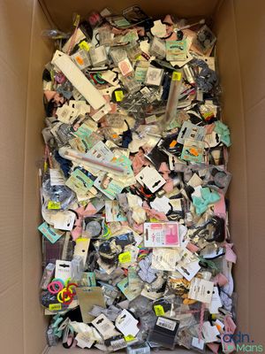 une boîte en carton remplie d'une multitude d'objets divers