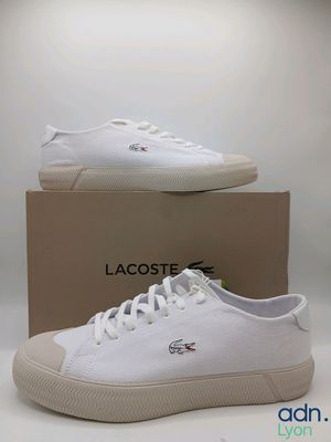 Chaussures de tennis Lacostee pour femme, couleur blanche