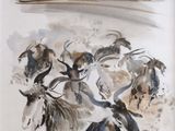 une photo d'un tableau représentant un groupe d'animaux