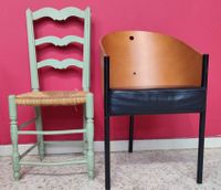 Lot comprenant une chaise assise paillée et un fauteuil (photo 2)