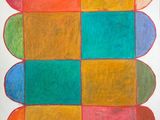 dessin représentant une œuvre d'art multicolore sur une feuille de papier