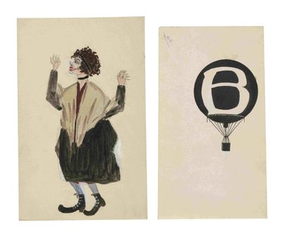 ARTISTE INCONNU, 20EME SIECLE Deux dessins : Projet de costu…