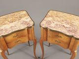 pair of french marble top bedside tables