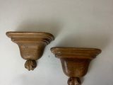 paire de supports d'étagère en bois